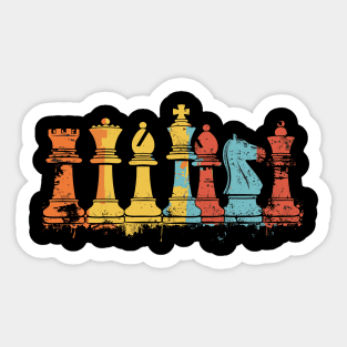 Retro Chess Pieces Chess Player Chess tactician Chess Master Sticker